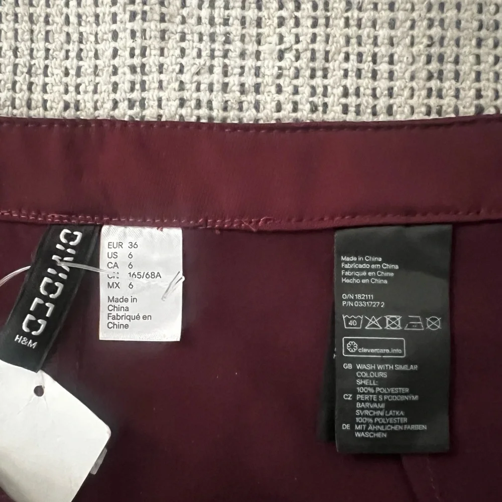 H&M Divided Burgundy Wide Leg Pants